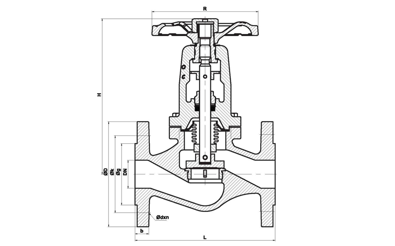 Металлический сильфонный герметичный шаровой клапан (прямой тип) чертеж.jpg