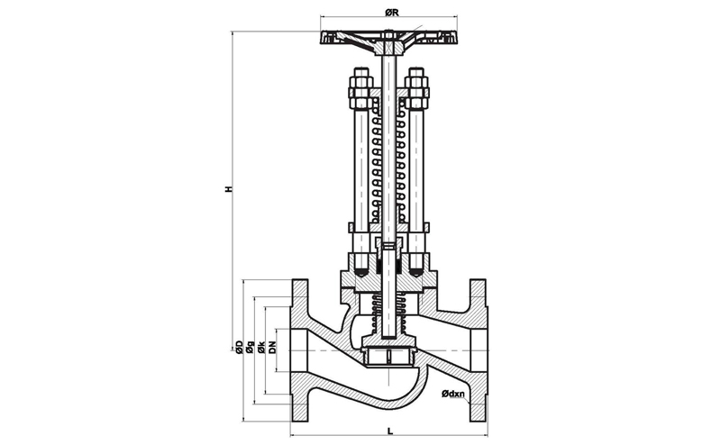 Забортный клапан наружный подпружиненный (прямой тип) для морских применений чертеж.jpg